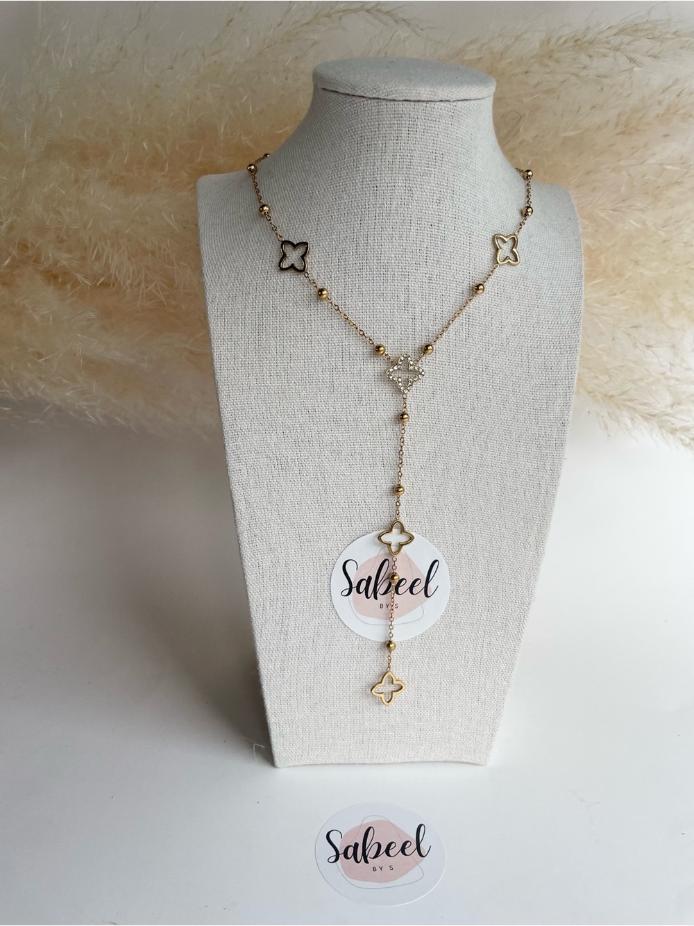 Collier Y Strass Acier Inoxydable | Rhinestone Y Necklace Stainless Steel